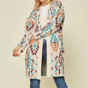 Savanna Jane Cream and Multicolor Patterned Cardigan